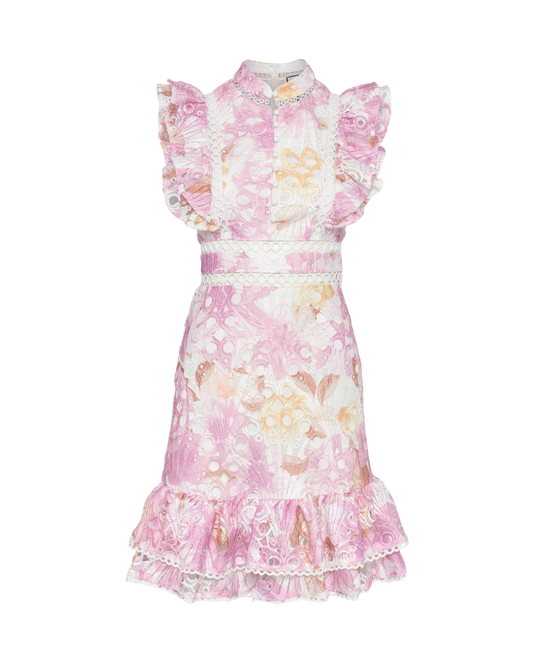Louise short dress Pink print