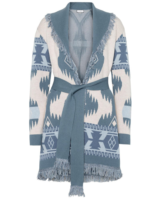Eunoia Kilya Cardigan Blue Printed
