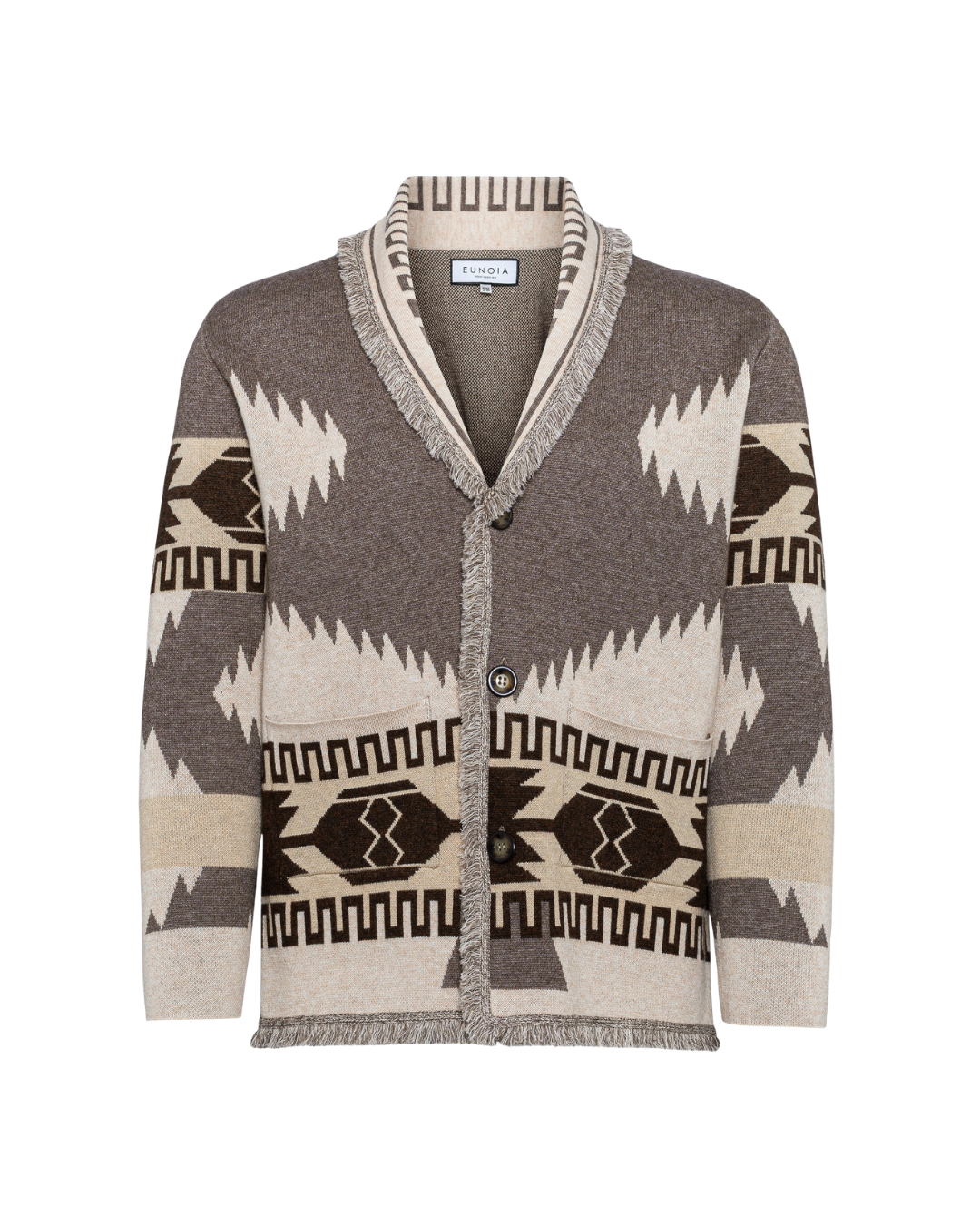 Eunoia man Oliver Cardigan Grey/Beige mix