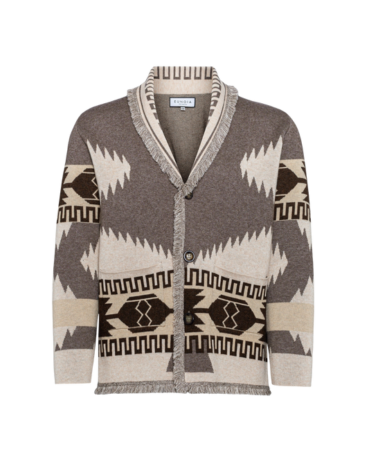 Eunoia man Oliver Cardiga Grey/beige mix