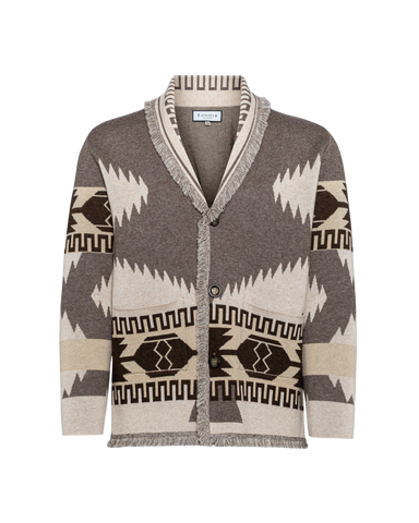 Eunoia man Oliver Cardigan Grey/Beige mix