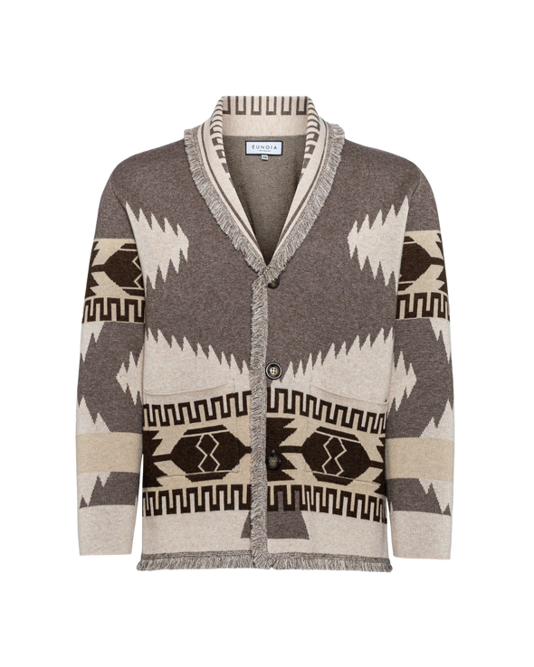 Eunoia man Oliver Cardigan Grey/Beige mix