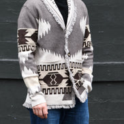 Eunoia man Oliver Cardigan Grey/Beige mix