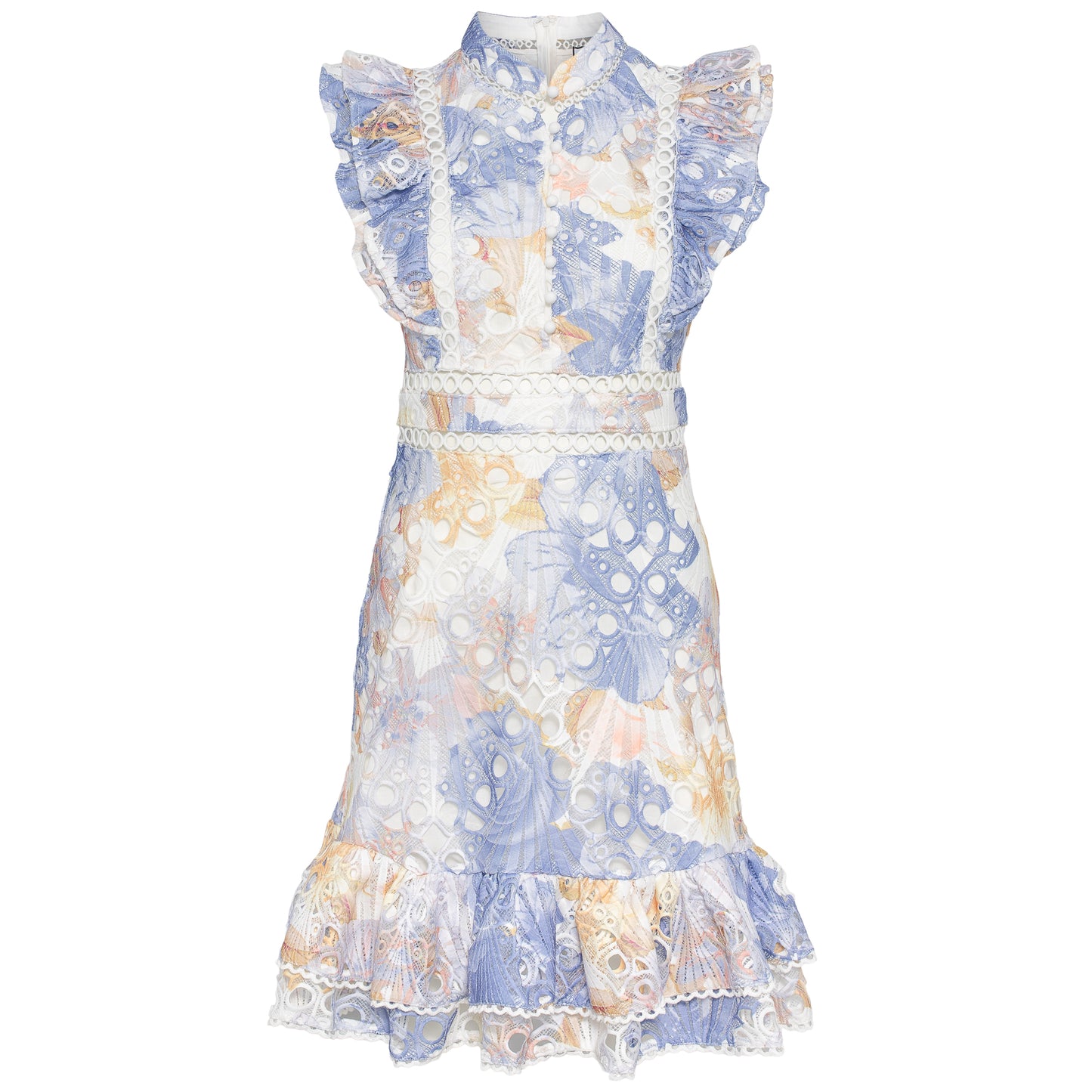 Louise short dress Blue print