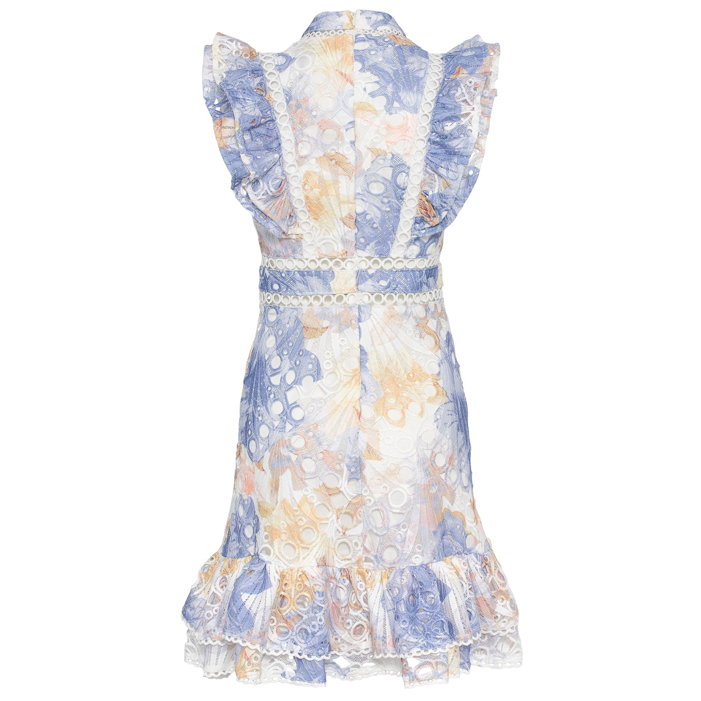 Louise short dress Blue print