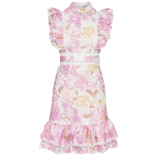 Louise short dress Pink print
