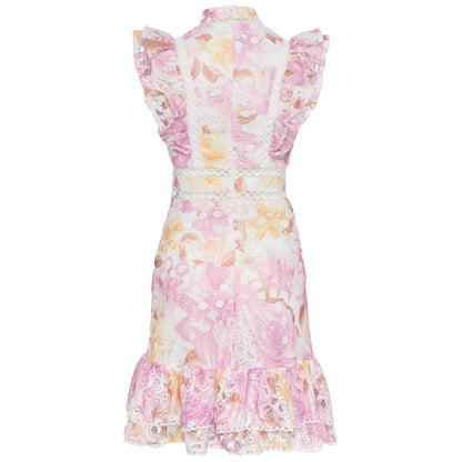 Louise short dress Pink print