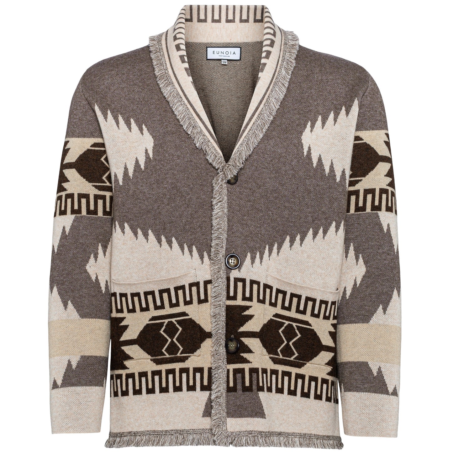 Eunoia man Oliver Cardiga Grey/beige mix