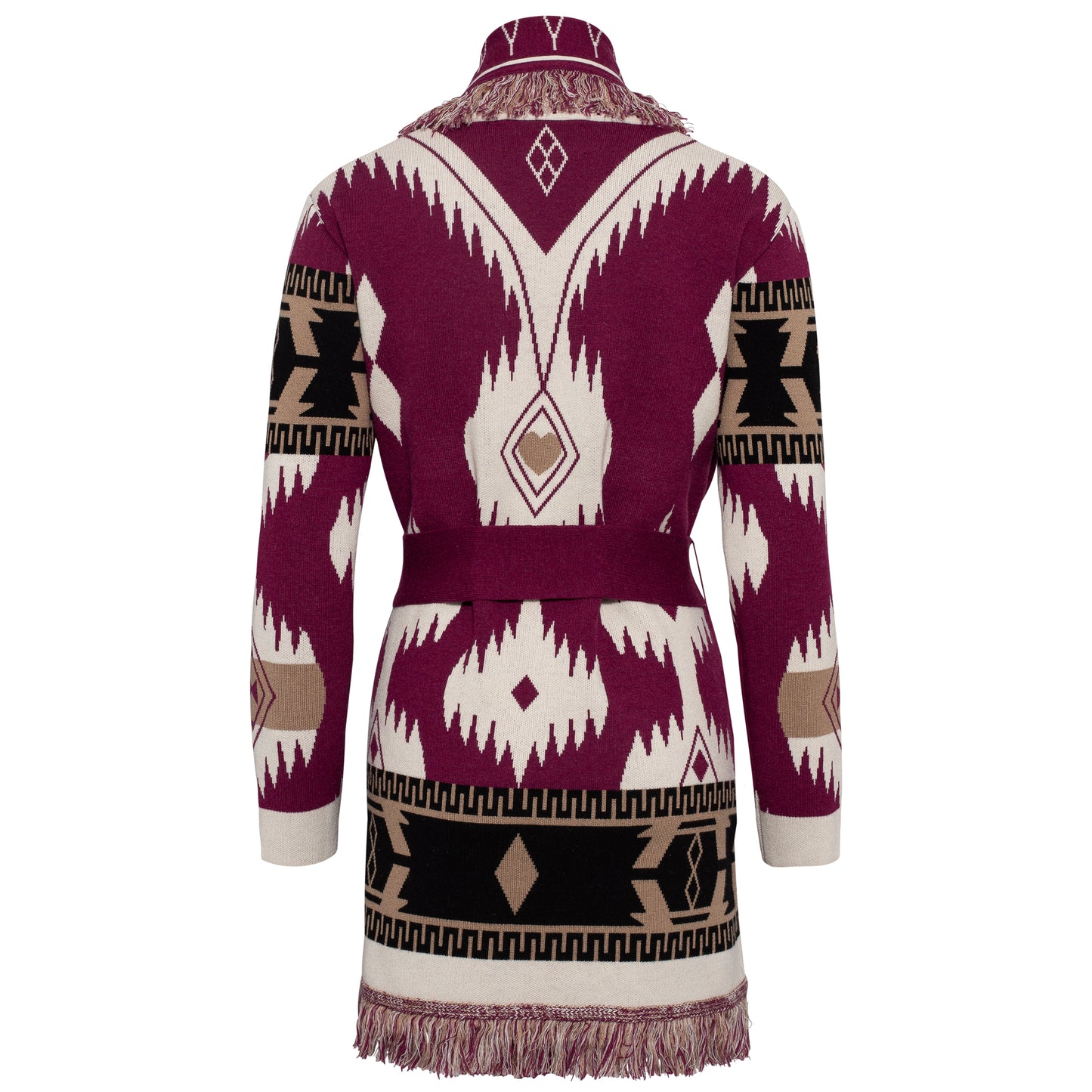 Eunoia Kilya Cardigan Burgundy Printed